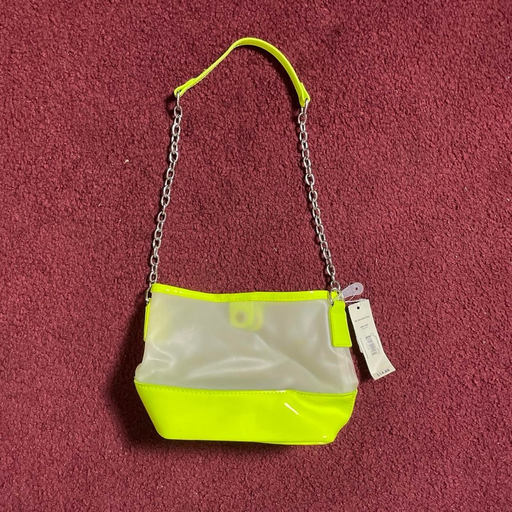 No Boundaries Neon Yellow Clear chain shoulder bag